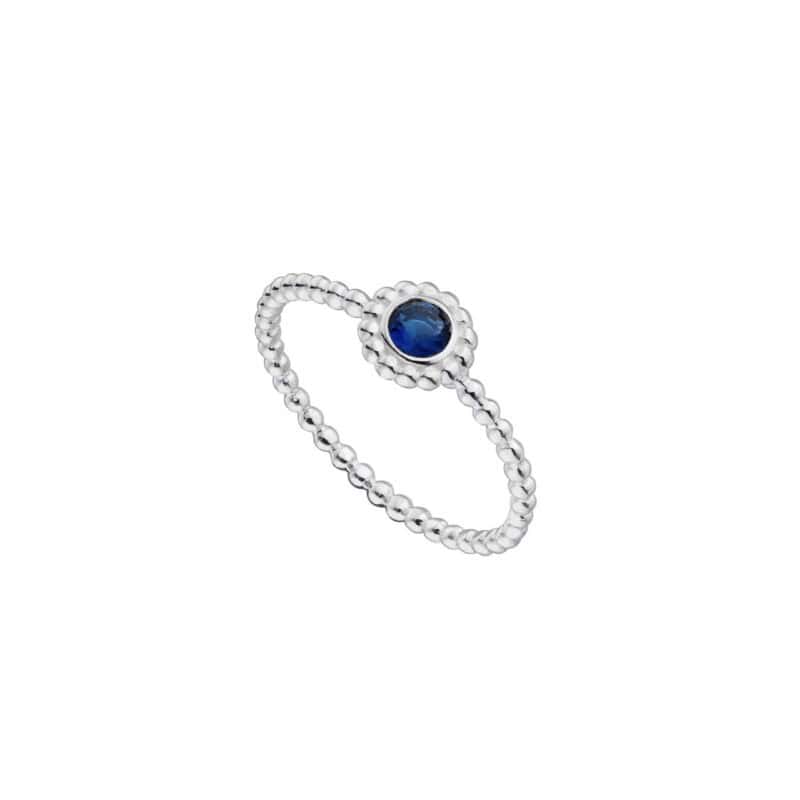 Silver Bobble sapphire crystal stacking ring - silverado jewellery