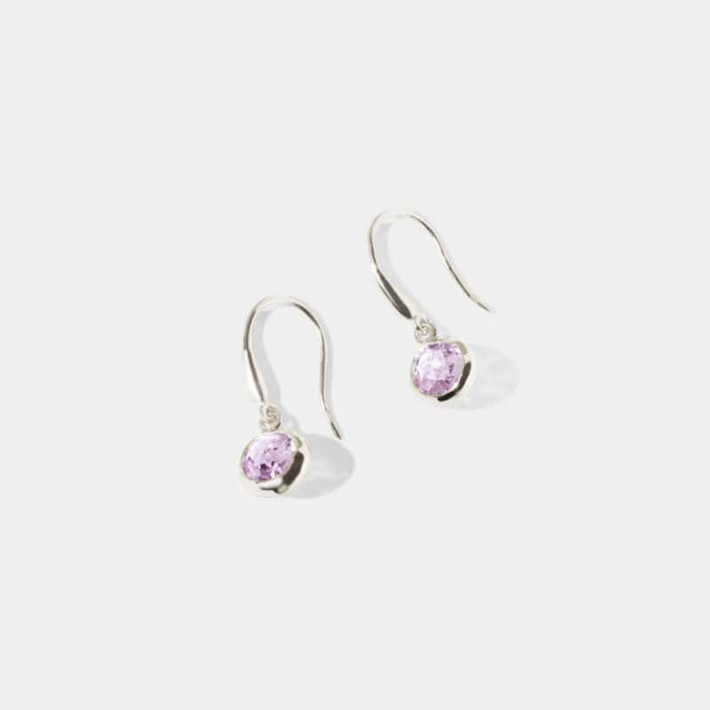 February Birthstone Drop Earrings - Amethyst - Silverado Jewellery