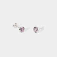 February Birthstone Silver Stud Earrings - Amethyst - Silverado Jewellery