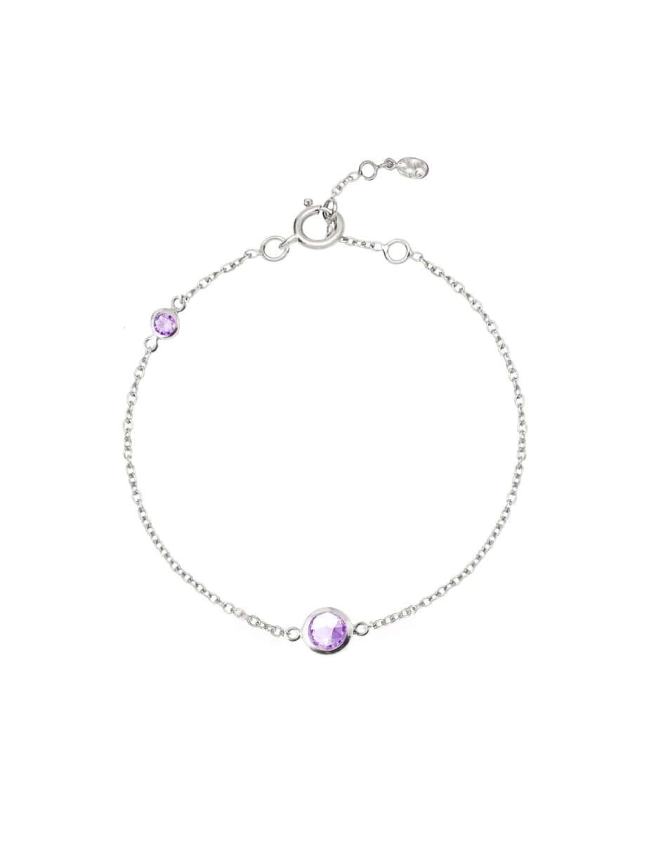 February Silver Birthstone Bracelet - Silverado Jewellery