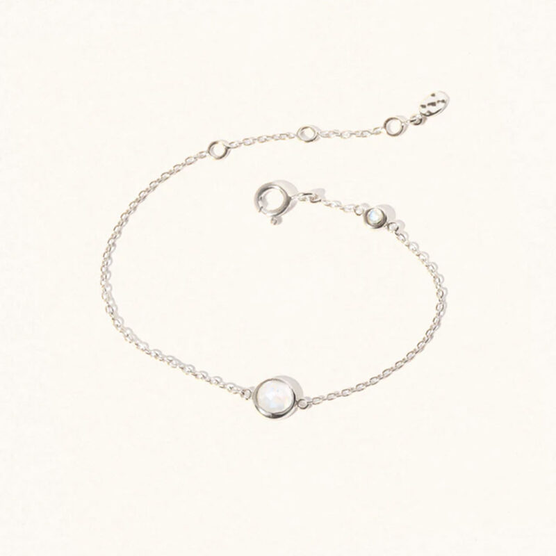 Silver Moonstone October Birthstone Bracelet - Silverado Jewellery