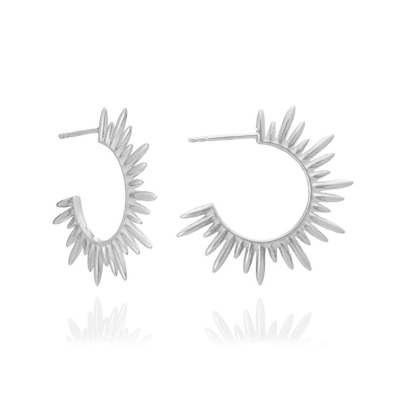 sterling silver sunray hoop earrings from Rachel Jackson