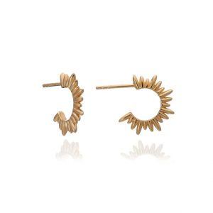 gold plated mini sunray hoop earrings from Rachel Jackson