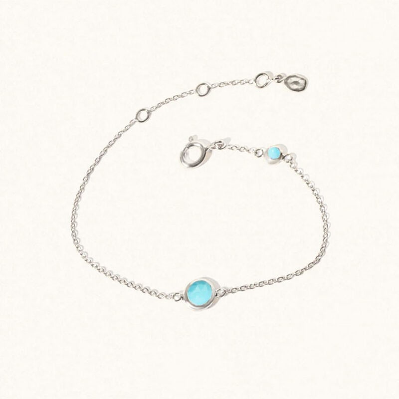 Silver December birthstone bracelet - Turquoise - Silverado Jewellery