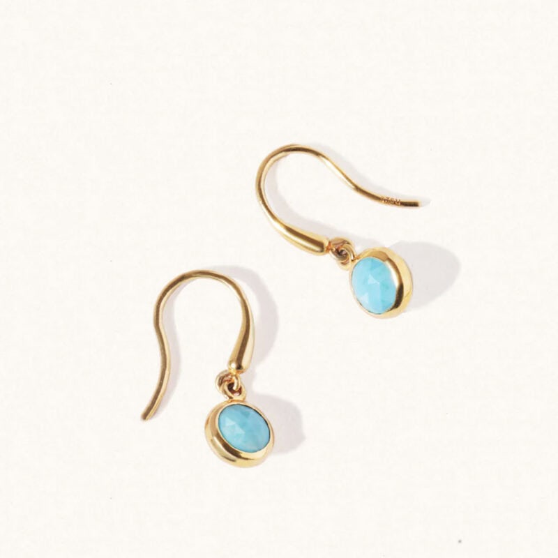 December Birthstone Drop Earrings - Turquoise - Silverado Jewellery