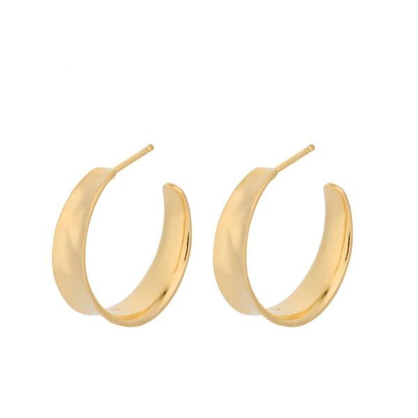 Pernille Corydon Gold Midi Saga Hoop Earrings