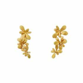 Alex Monroe Gold rosette drop earrings