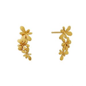 Alex Monroe Sprouting Rosette Stud Drop Earrings - Silverado Jewellery