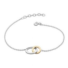 Silver and gold flat loop bracelet