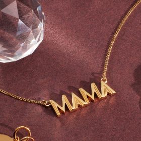 Gold Art deco Mama necklace
