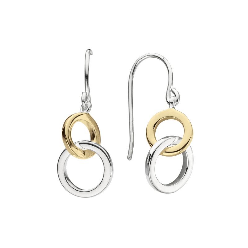 Silver and gold two loop earrings - Silverado