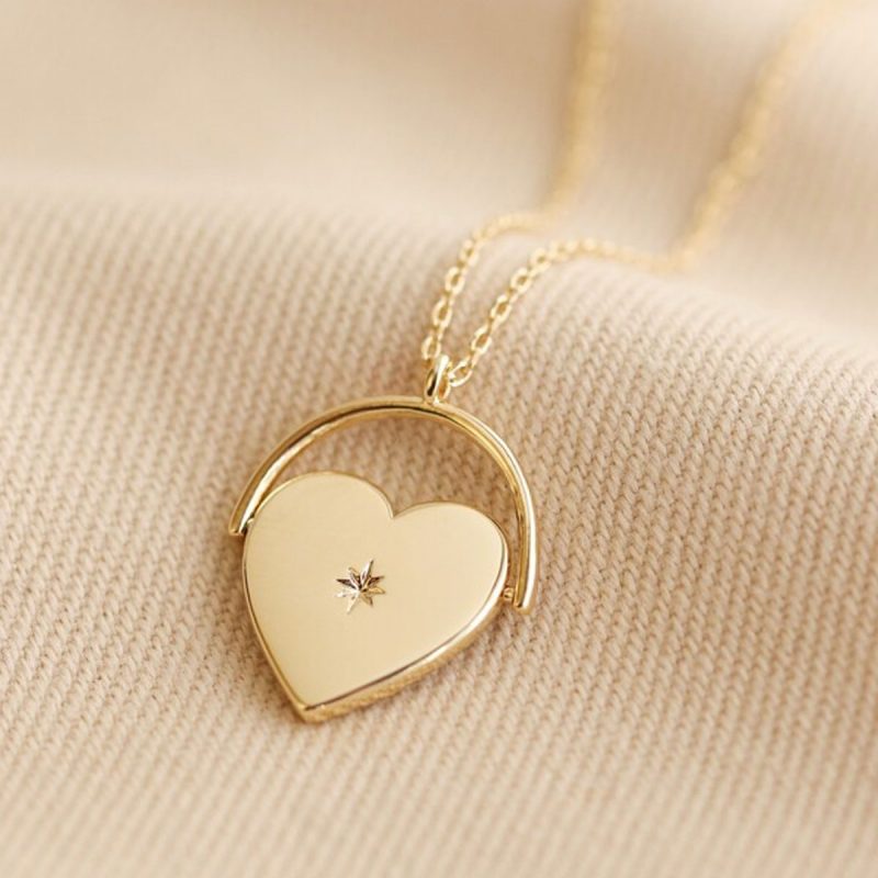 Lisa Angel Gold Plated Heart Spinning pendant - Silverado Jewellery