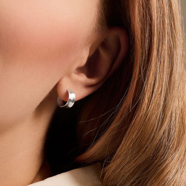 Pernille Corydon Mini Silver Saga Hoop Earrings