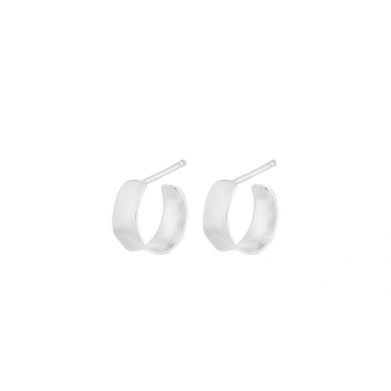 Pernille Corydon Mini Silver Saga Hoop Earrings