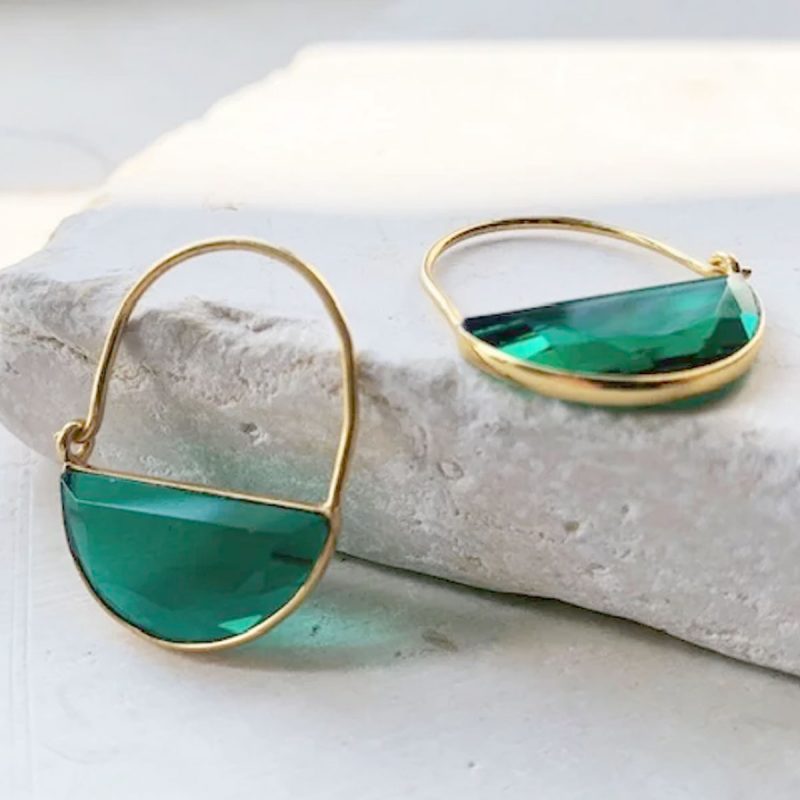 Imogen Mini Emerald Green Earrings - Silverado Jewellery