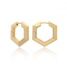 Bevelled Hexagon Hoop Earrings - Rachel Jackson - Silverado Jewellery