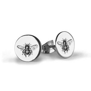 Silver busy bee stud earrings - tales from the earth - Silverado Jewellery