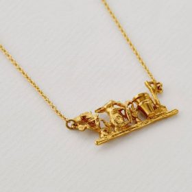 Gold Inline Allotment Necklace - Alex Monroe - Silverado Jewellery