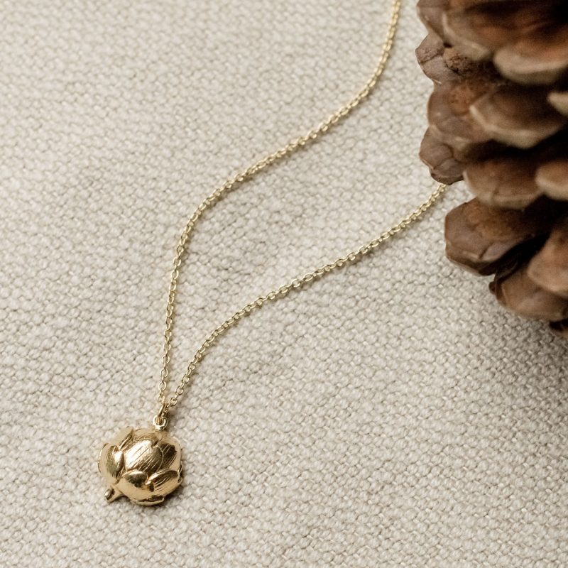 Gold Artichoke Necklace - Alex Monroe - Silverado Jewellery