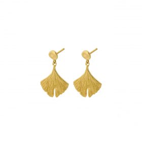 Biloba leaf gold drop earring - Pernille Corydon - Silverado Jewellery