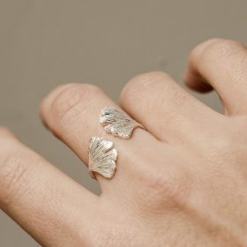 Silver Biloba Leaf Ring - Pernille Corydon - Silverado Jewellery