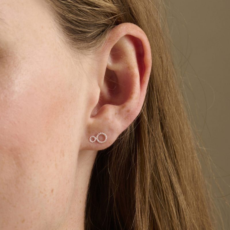 Silver Twisted Circle Stud Earrings - Pernille Corydon - Silverado Jewellery