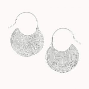 Silver Tesoro Coin Hoop Earrings - Wild Fawn - Silverado Jewellery