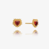 Rachel Jackson Electric Love Garnet Heart Stud Earrings