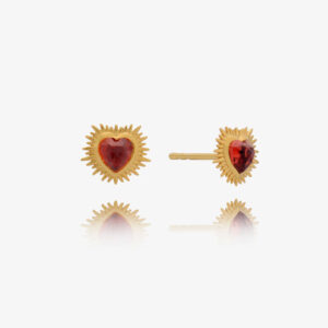 Rachel Jackson Electric Love Garnet Heart Stud Earrings