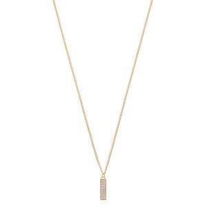 silver pave bar necklace - orelia - silverado jewellery