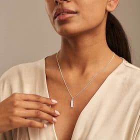silver pave bar necklace - orelia - silverado jewellery