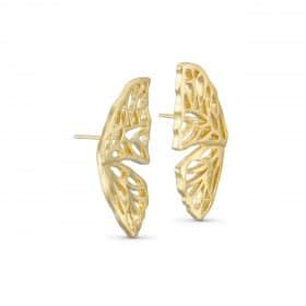 Gold butterfly wing stud earrings - Pure By Nat - Silverado Jewellery