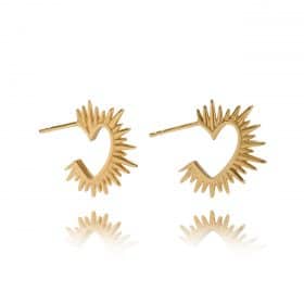 Gold heart hoop Earrings - Rachel Jackson - Silverado Jewellery