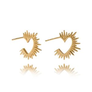 Gold heart hoop Earrings - Rachel Jackson - Silverado Jewellery