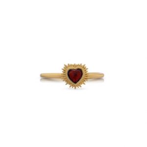 Gold and Garnet Heart Ring - Rachel Jackson - Silverado Jewellery