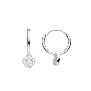 Silver Heart Hoop Earrings - Silverado Jewellery