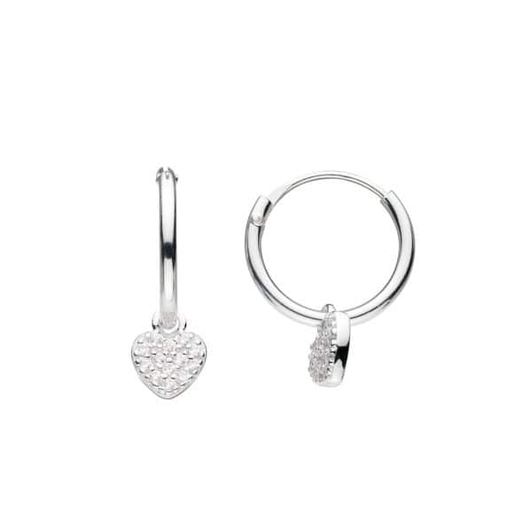 Sweet Love Silver Crystal Hoop Earrings Active