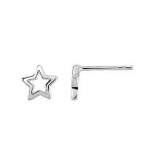 Silver open star stud earring - Silverado Jewellery