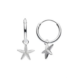 Silver Starfish Hoop Earrings - Silverado Jewellery