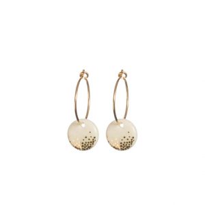 Gold Mist Porcelain hoop earrings - One & Eight - Silverado Jewellery