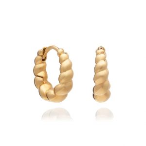 Chubby Twisted Gold Hoop Earring - Rachel Jackson - Silverado Jewellery
