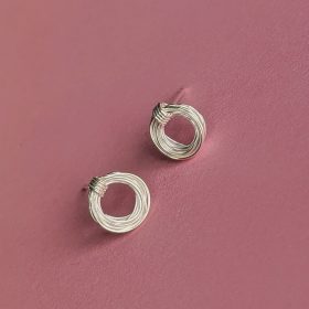 Silver wire coil stud earrings - Vurchoo - Silverado Jewellery