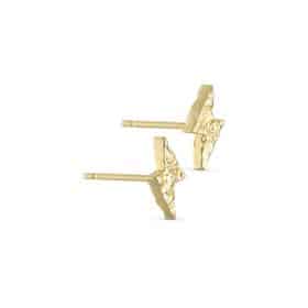 Gold lightning stud earrings - pure by nat - silverado jewellery