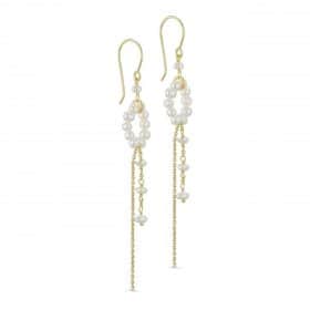 Gold Pearl Chain Earrings - Pure by Nat - Silverado Jewellery