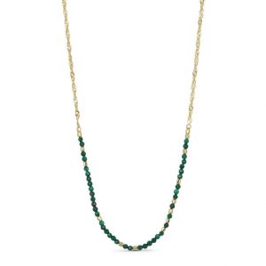 malachite bead and gold chain necklace - pure by nat - silverado jewellery