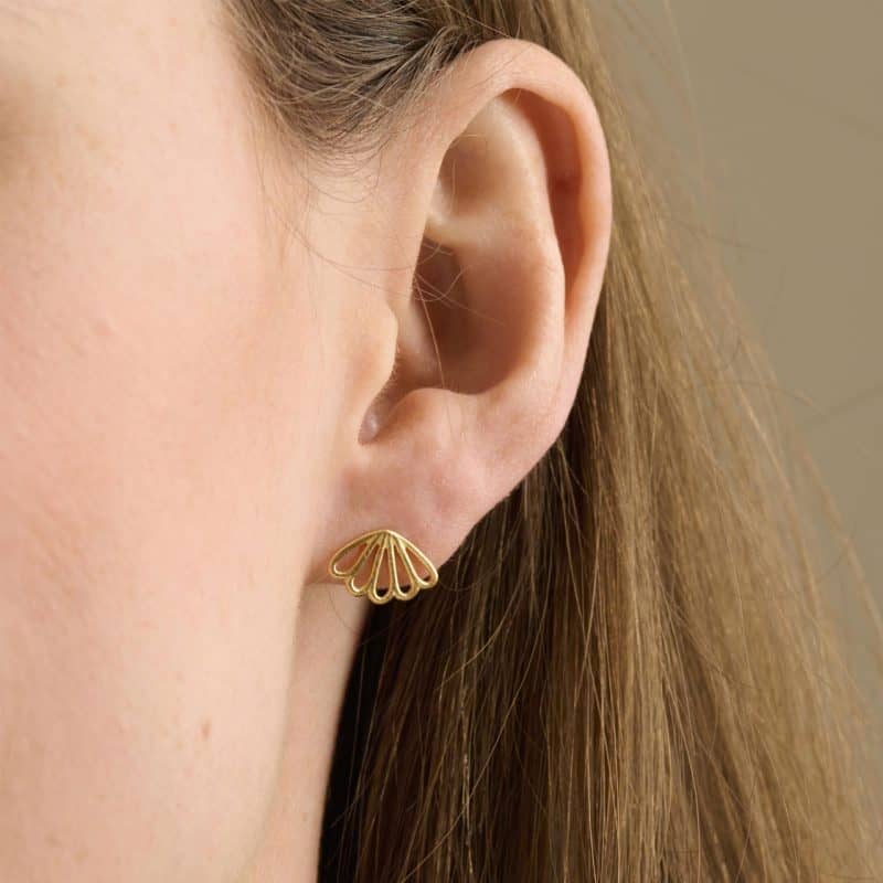 Bellis Stud Earrings on Model - Pernille Corydon - Silverado Jewellery