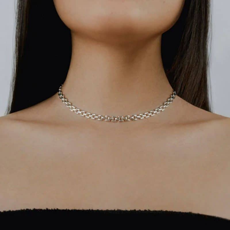 Silver slim vintage link chain - orelia - silverado jewellery
