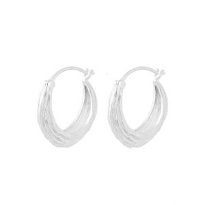 Silver Coastline Hoop Earrings - Pernille Corydon - Silverado Jewellery