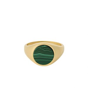 Green and Gold Forest Signet Ring - Pernille Corydon - Silverado Jewellery