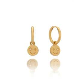 Happy Face Huggie Hoop Earrings - Rachel Jackson - Silverado Jewellery